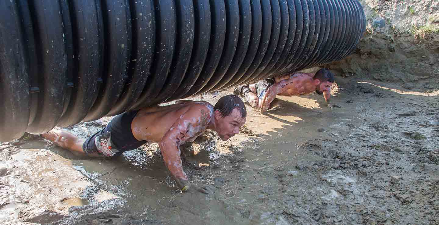 Steam roller obstacle